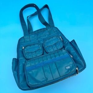 LUG Large Puddle Jumper Travel Tote Bag Teal Carry On Duffle Multiple Pockets